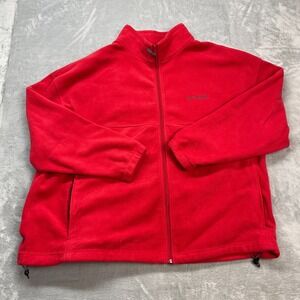Columbia Steens Mountain Fleece Jacket Men 5X Red Long Sleeve Mock Neck Full Zip